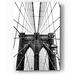 17 Stories 'Brooklyn Bridge Web Vertical' By Nicklas Gustafsson Acrylic Glass Wall Art, 16"X24" Plastic/Acrylic in Black/White | Wayfair