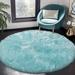 Blue 78 x 78 x 2.5 in Area Rug - Everly Quinn Jeremial Handmade Shag Faux Sheepskin Pale Area Rug Sheepskin/Faux Fur | Wayfair