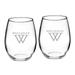 Wellesley Blue 21oz. 2-Piece Stemless Wine Glass Set