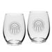 Longwood Lancers 15oz. 2-Piece Stemless Wine Glass Set