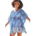 Plus Size Women's Jade Printed Tunic Dress by Swimsuits For All in Blue Tie Dye (Size 22/24)