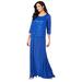 Plus Size Women's Lace Popover Dress by Roaman's in True Blue (Size 42 W) Formal Evening