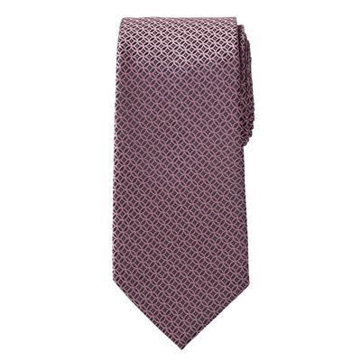 Men's Big & Tall KS Signature Extra Long Classic Geo Tie by KingSize in Dark Pink Geo Necktie