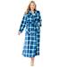 Plus Size Women's Microfleece Wrap Robe by Dreams & Co. in Waterfall Plaid (Size 18/20)
