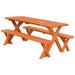 Pine 8' Cross-Leg Picnic Table with 2 Benches