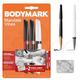 BodyMark by BIC, temporäre Tattoos in 3 Farben, Pinsel & feine Spitze, geruchsarme & schnell trocknende Tattoo Stifte für die Haut mit 2 Schablonen