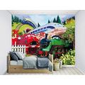 Walltastic Train Adventure 46641 Wallpaper Mural, FSC Paper, Multi, 8 feet High x 10 feet Wide, 1 Size