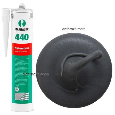Ramsauer ® - Ramsauer 440 Naturstein Silikon Fugen Dichtstoff 310ml Kartusche anthrazit matt Image