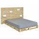 Akiten Retail - Pack lit palette avec tete de lit Cembro Bois naturel 140x200 cm - Bois naturel