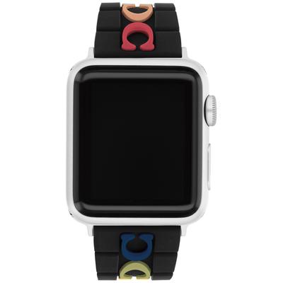 Coach Black Multicolor Logo Rubber Apple Watch Strap 38/40/41mm - Black