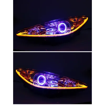 Eosuns – ensemble de phares Led HID pour Peugeot RCZ Angel Eye feu de jour clignotant