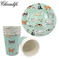 Chicinlife-Assiettes en Papier pour Décoration de ix Chien de Compagnie Mignon Joyeux