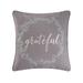 18" x 18" Grateful Wreath Embroidered Thanksgiving Throw Pillow