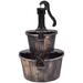 2 Tier Barrel Waterfall Fountain Barrel Water Fountain Pump Outdoor - See Details