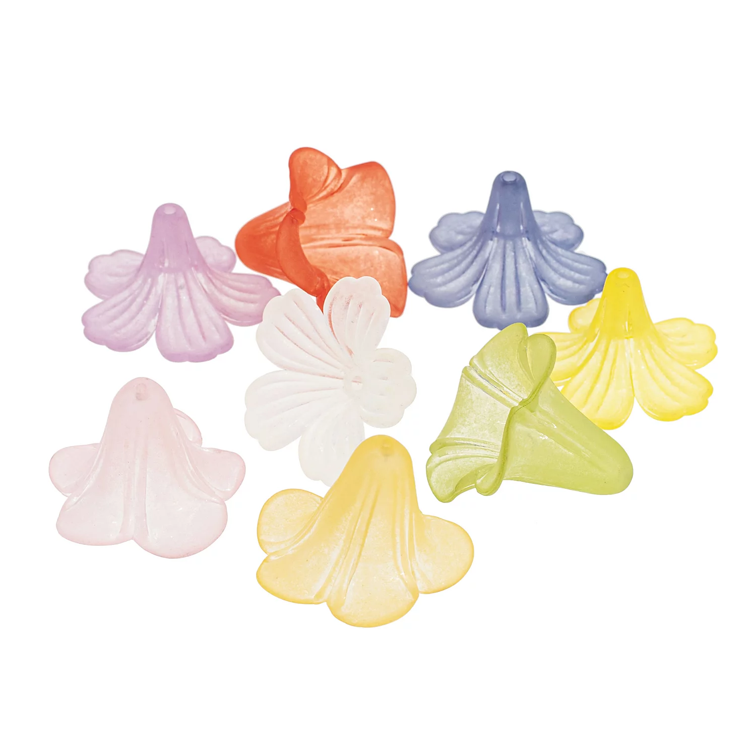 Acrylperlen Blütenform, bunt, 35 mm, 8 Stück Image