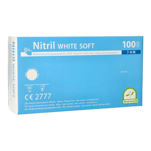 Medi-Inn® 100 "Medi-Inn®" Handschuhe Nitril puderfrei "White Soft" weiss Größe M Image
