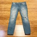 Madewell Jeans | Madewell Slim Fit Medium Wash Low-Mid Rise Distressed Ankle Blue Jeans. Size 27 | Color: Blue | Size: 27