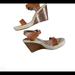 J. Crew Shoes | J. Crew Light Brown Leather Sandals W A Wooden Wedge Heel Size 10 | Color: Brown/Tan | Size: 10