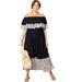 Plus Size Women's Mia Off the Shoulder Maxi Dress by Swimsuits For All in Black Leopard (Size 10/12)