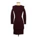 Necessary Objects Casual Dress - Bodycon: Purple Solid Dresses - Women's Size Small