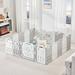 Brile Albott Foldable Baby Playpen Kid Activity Center w/ Game Panel & Safety Gate Plastic in Gray/White | 25 H in | Wayfair 1003020002A-WF