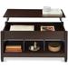 Winston Porter Horlando Lift Top Coffee Table, Multifunctional Accent Furniture W/Hidden Storage Wood in Brown | Wayfair