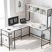 Inbox Zero Desk Wood/Metal in White | 56.7 H x 59.1 W x 47.2 D in | Wayfair 17BB72B80ED9407CB4EF80391143FCE9