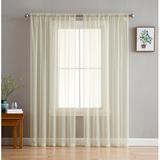 House of Hampton® Daxin Solid Sheer Rod Pocket Curtain Panels Polyester in White/Brown | 72 H x 54 W in | Wayfair 098F9F353A2C4AB0B3DDEFCC1D788E02