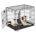 iCrate Double Door Folding Dog Crate, 24" L X 18" W X 19" H, Small, Black
