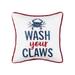 10" x 10" Wash Your Claws Embroidered Throw Pillow