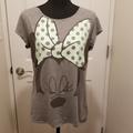 Disney Tops | Lc Lauren Conrad Disney Collection Minnie Mouse Tee Size M | Color: Black/Gray | Size: M