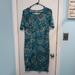 Lularoe Dresses | Lularoe Julia Dress Size Small Teal Floral Print 3/4 Sleeve Fitted | Color: Blue | Size: S