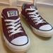 Converse Shoes | Burgundy And White Converse All Star Sneakers | Color: White | Size: 7