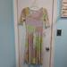 Lularoe Dresses | Lularoe Nicole Dress Size Xs Multiccolored Pink Yellow Blue 3/4 Sleeve New | Color: Pink/Yellow | Size: Xs