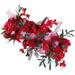 Primrue Artificial Rose Background Decor Silk/Plastic in Red | 11.81 H x 27.55 W x 9.84 D in | Wayfair 313CEBC4307C46538D388E294FF0B12C