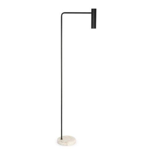 Stehleuchte VIGO - Stehlampe, Onyx-Stein in Weiß & schwarzes Metall, H160