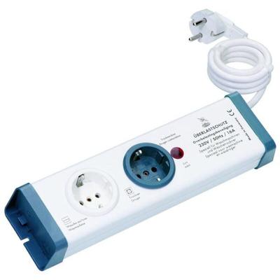 Le Sanitaire - interBär 8110-001.01 Steckdosenleiste 2fach Weiß, Blau Schutzkontakt 1 St. Image