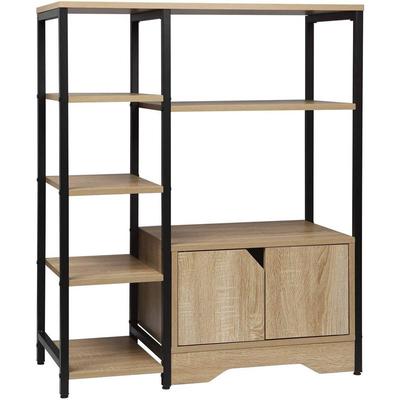 Standregal Bücherregal Bücherschrank Küchenregal Büroregal Schuhregal Eisenrahmen Regal mit offenem Image