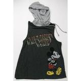 Disney Tops | Disney Ladies Gray Mickey Mouse Sleeveless Hoodie Top Size Medium | Color: Gray | Size: M