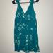 American Eagle Outfitters Dresses | American Eagle Teal, Floral, Tie Strap, V Neck Dress | Color: Blue/Green | Size: M