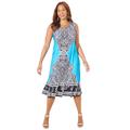 Plus Size Women's Fun & Flouncy Shift Dress by Catherines in Brilliant Blue Paisley (Size 4X)