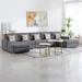 Gray Sectional - Ebern Designs Rufes 152" Wide Linen Reversible Modular Sofa & Chaise Linen | 33 H x 152 W x 66.5 D in | Wayfair