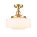 Innovations Lighting Bruno Marashlian Bridgeton 12 Inch 1 Light Semi Flush Mount - 517-1CH-SN-G694-12