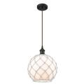 Innovations Lighting Bruno Marashlian Farmhouse Rope 10 Inch Mini Pendant - 616-1P-PN-G122-10RB