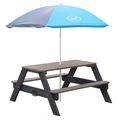 Table de pique-nique gris anthracite gris avec parasol