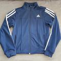 Adidas Jackets & Coats | Classic Adidas Navy Blue Track Jacket With 3-Stripe Sleeves | Color: Blue/White | Size: Mg