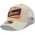 Men's New Era Khaki/White Denver Broncos Happy Camper A-Frame Trucker 9FORTY Snapback Hat