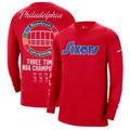 Men's Nike Red Philadelphia 76ers 2021/22 City Edition Courtside Heavyweight Moments Long Sleeve T-Shirt