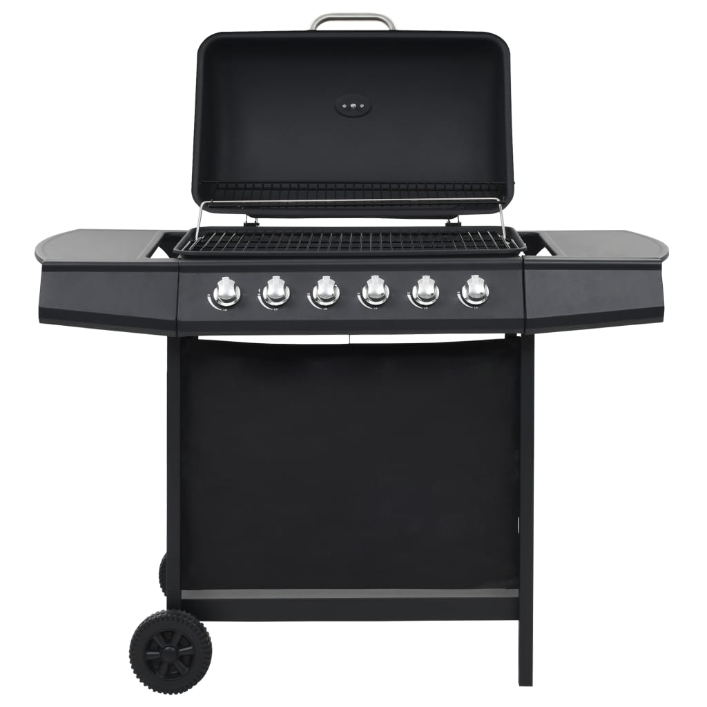 vidaXL Gasgrill mit 6 Flammen Stahl Schwarz Image