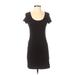 H&M Casual Dress - Sheath Scoop Neck Short Sleeve: Black Solid Dresses - Women's Size Small